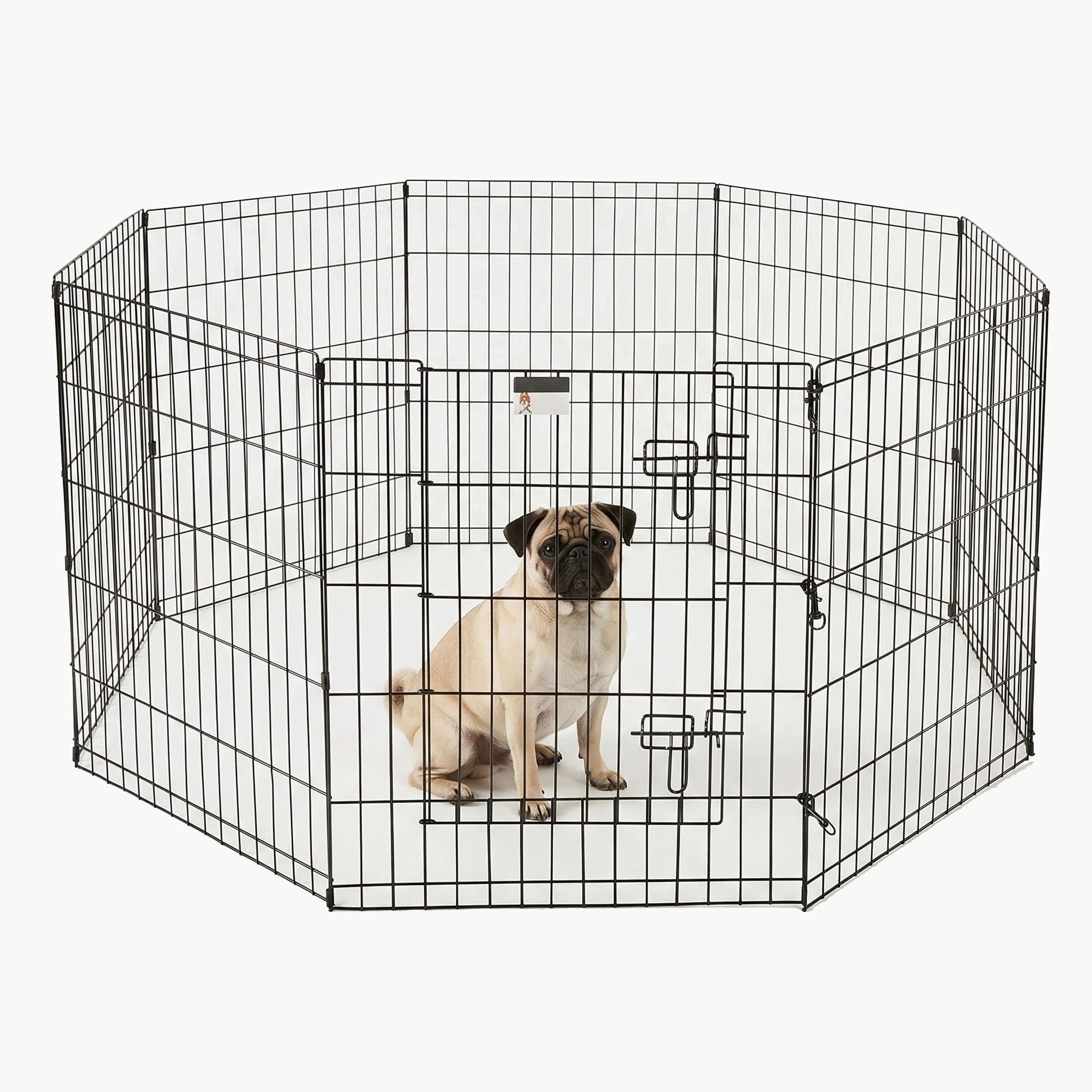 Petmaker Parc pour Chien Pliable en métal avec 8 Panneaux de 61 x 76 cm - Intérieur et extérieur avec Porte pour Chiens, Chats ou Petits Animaux