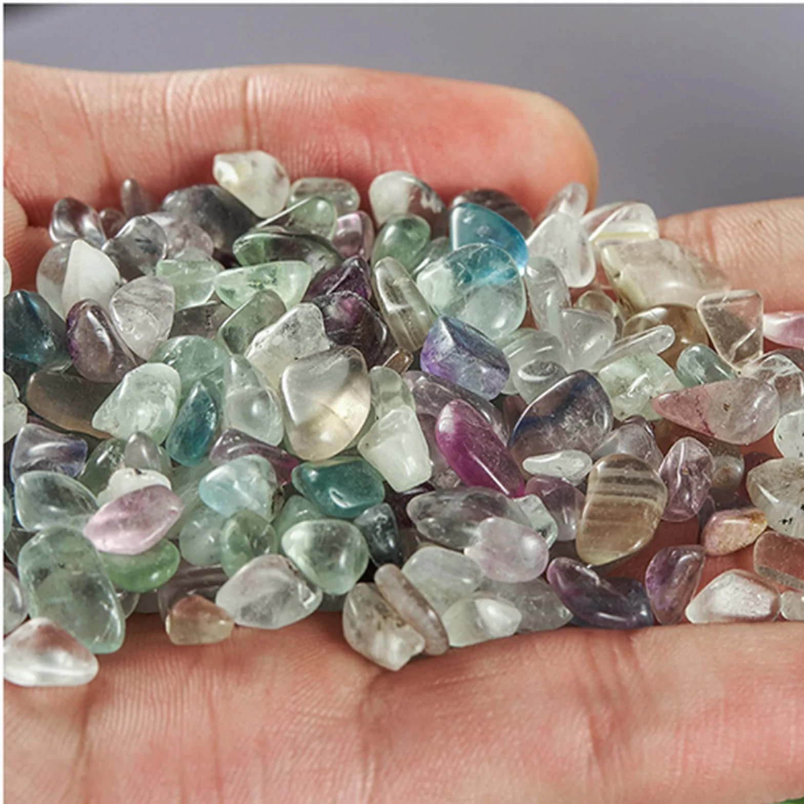 Fluorite Pierre Concassée Cristal Naturel Quartz pour Aquarium Gravier Décoration (0,5 kg)