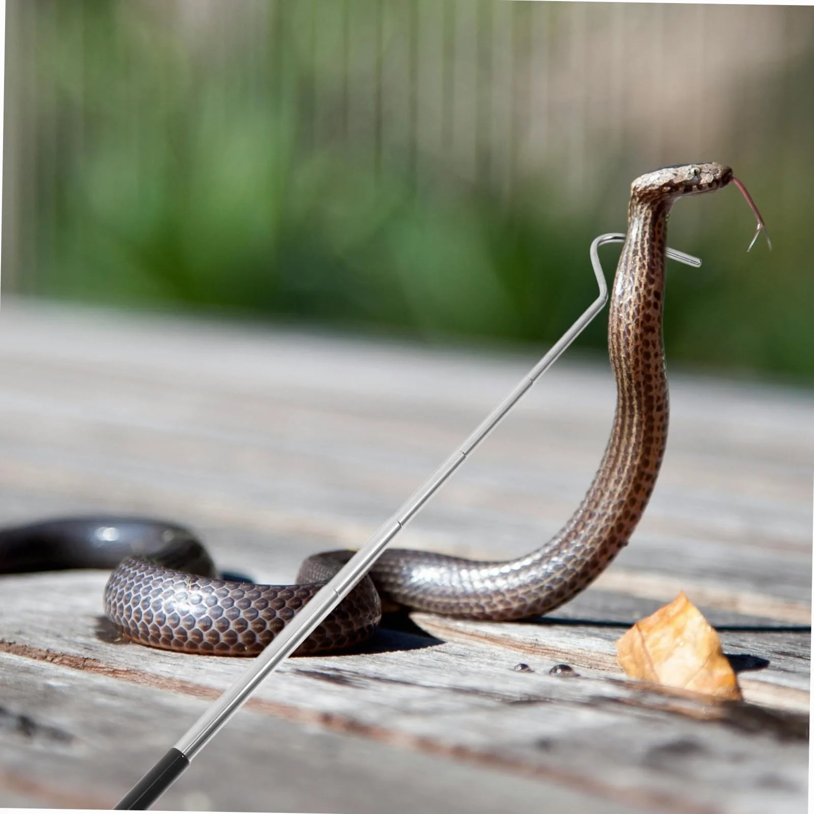 Garneck Crochet Rétractable pour Serpents Inoxydable Outil Ajustable Long de Capture Reptiles Portable pour Attraper Serpents Reptiles