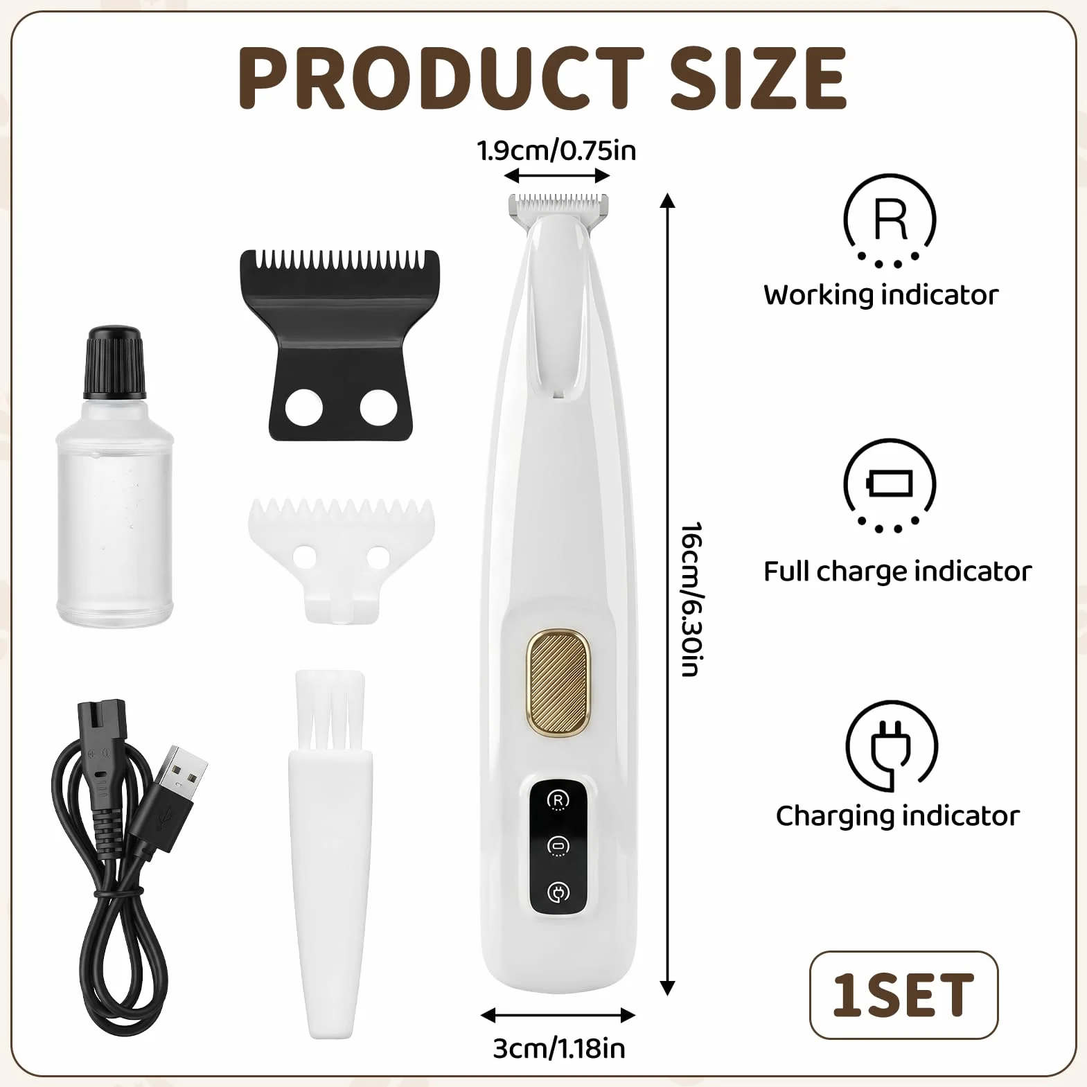 Tondeuse Chat et Chien Silencieuse Rechargeable USB, Lames Sûres Pour Poils Longs
