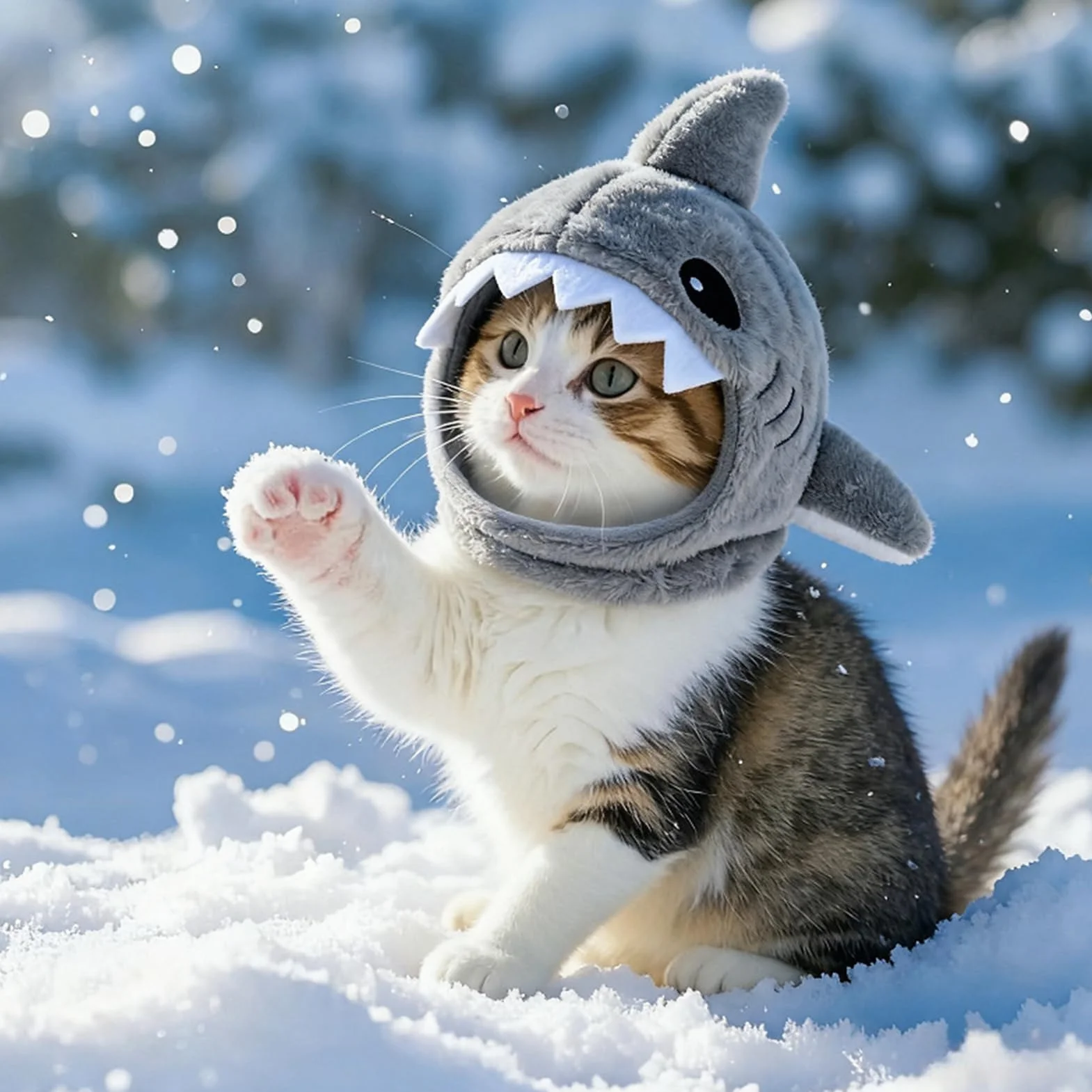 Mignon chapeau de chat requin accessoire réglable bonnet cosplay chaton