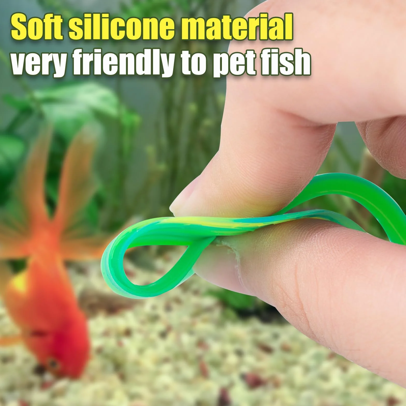 SLSON Betta Hamac Feuille de Lit Tapis de Repos Aquarium Decoration Plantes Silicone Ventouse Forte