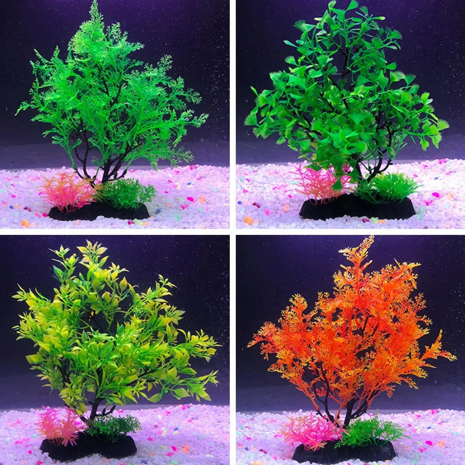 Plante Aquarium Artificielle 23 cm Décorations Aquarium Plantes Hydroponiques Simulation Base Epaissie