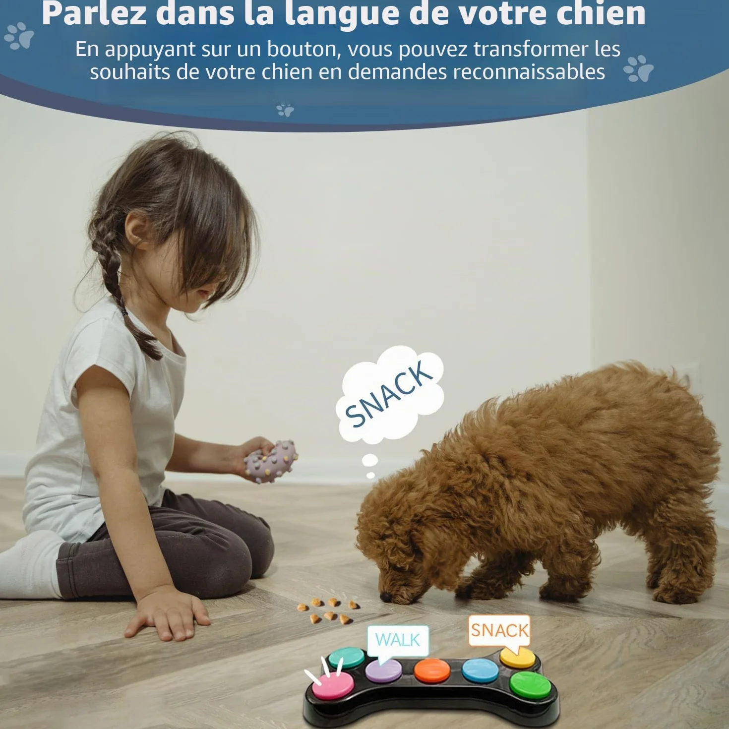 7 en 1 Boutons pour Chien,Boutons de Dressage pour Chien Boutons de Communication pour Chien,Boutons parlants pour Chien,Entraînement des Animaux de Compagnie - Bouton pour la Communication