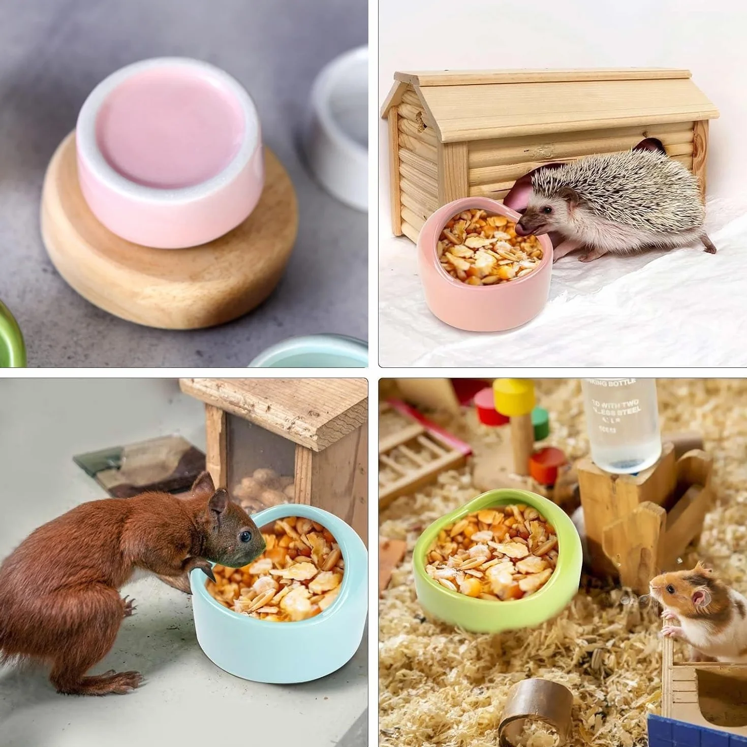 LATRAT Ensemble de 3 bols en céramique pour hamster et petits animaux