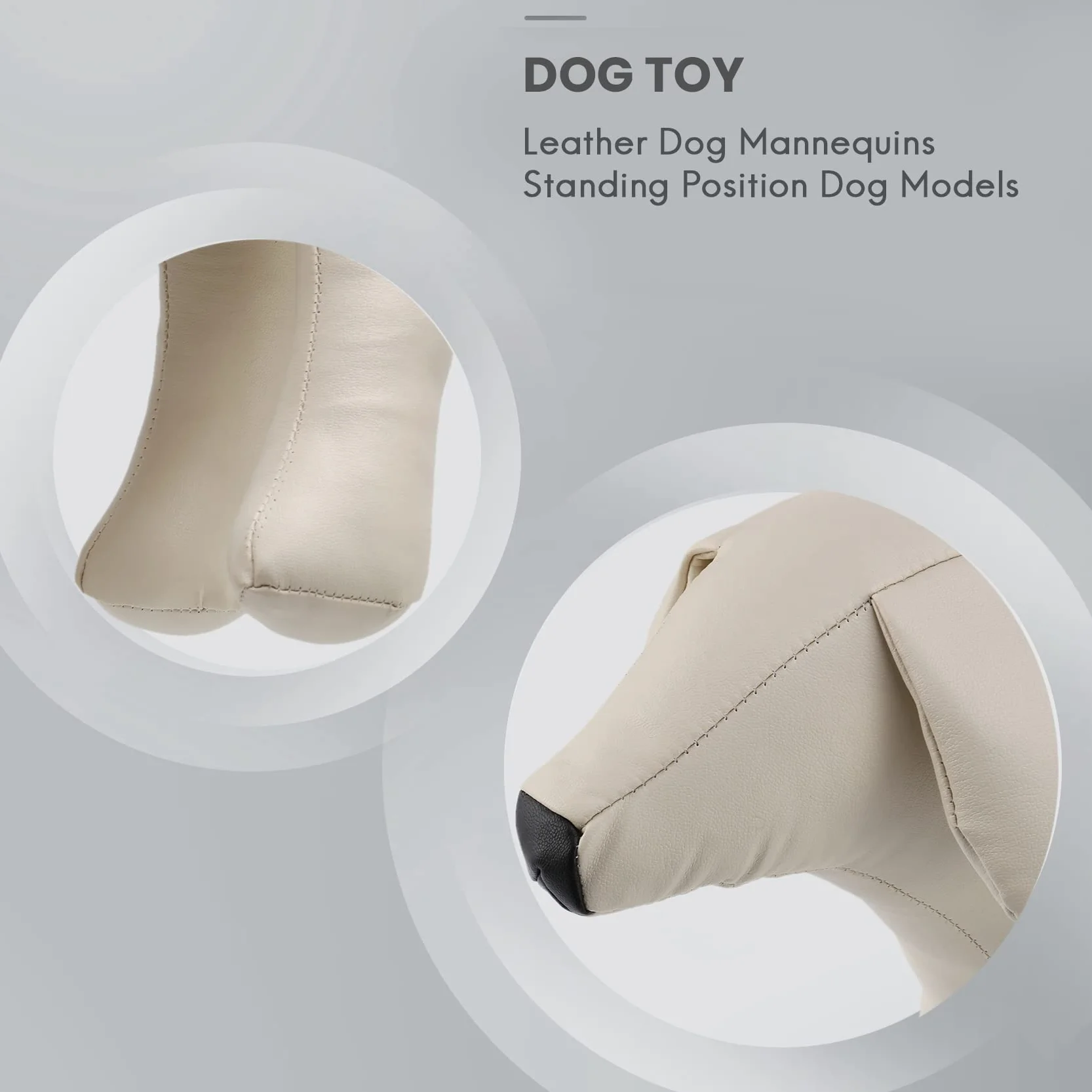 Mannequin Chien Cuir Position Debout Blanc