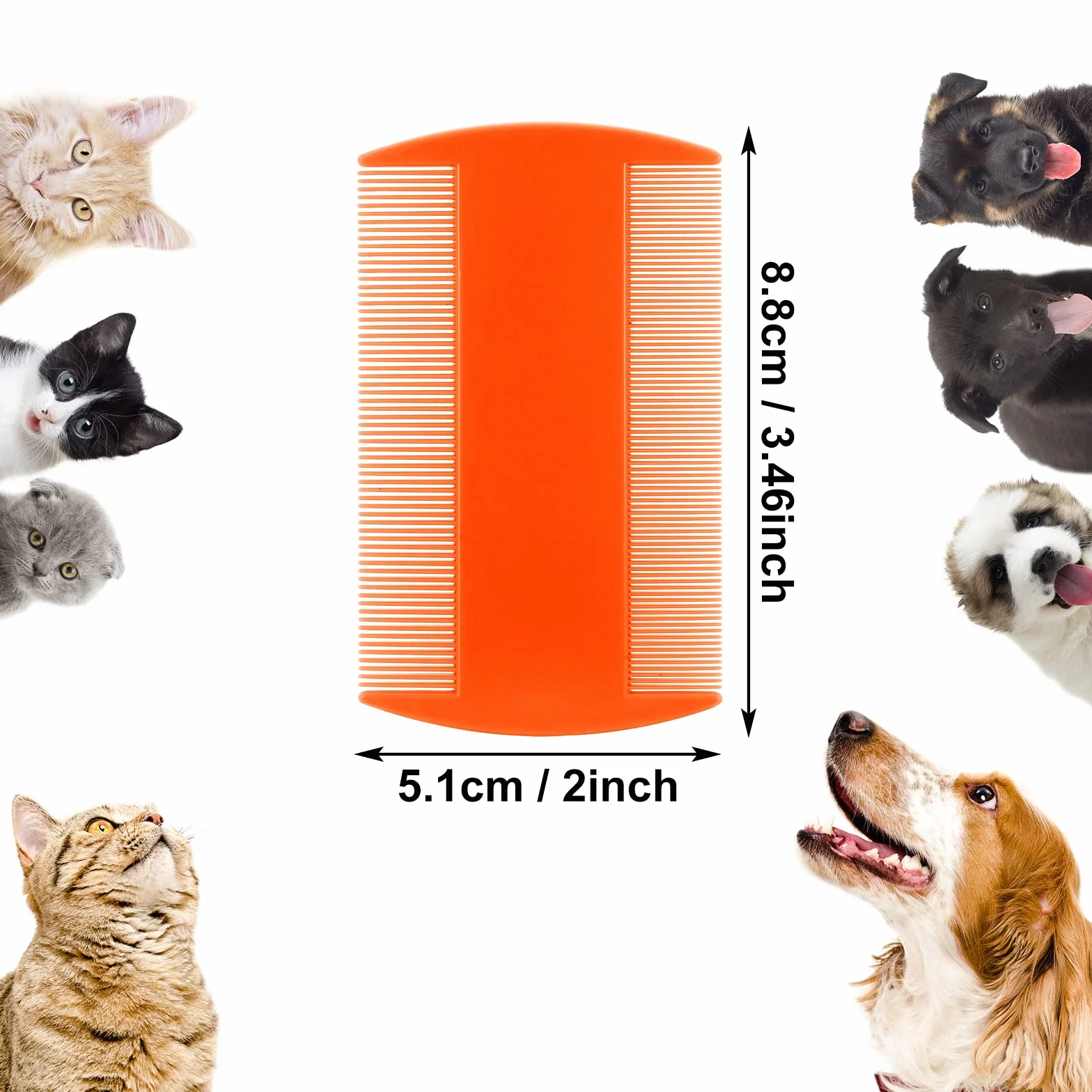 Molain Lot de 12 peignes anti-puces double face pour chien et chat
