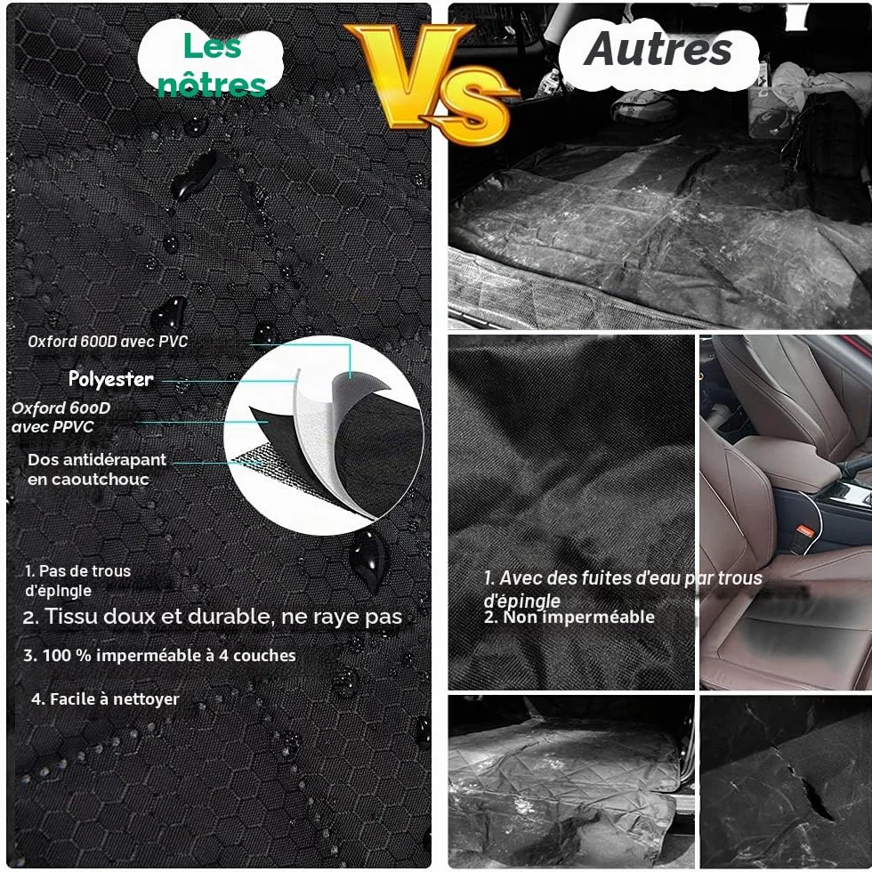 ANOSOSPECIAL Housse Protection Siège Arrière Voiture Imperméable Taille Universelle Chien