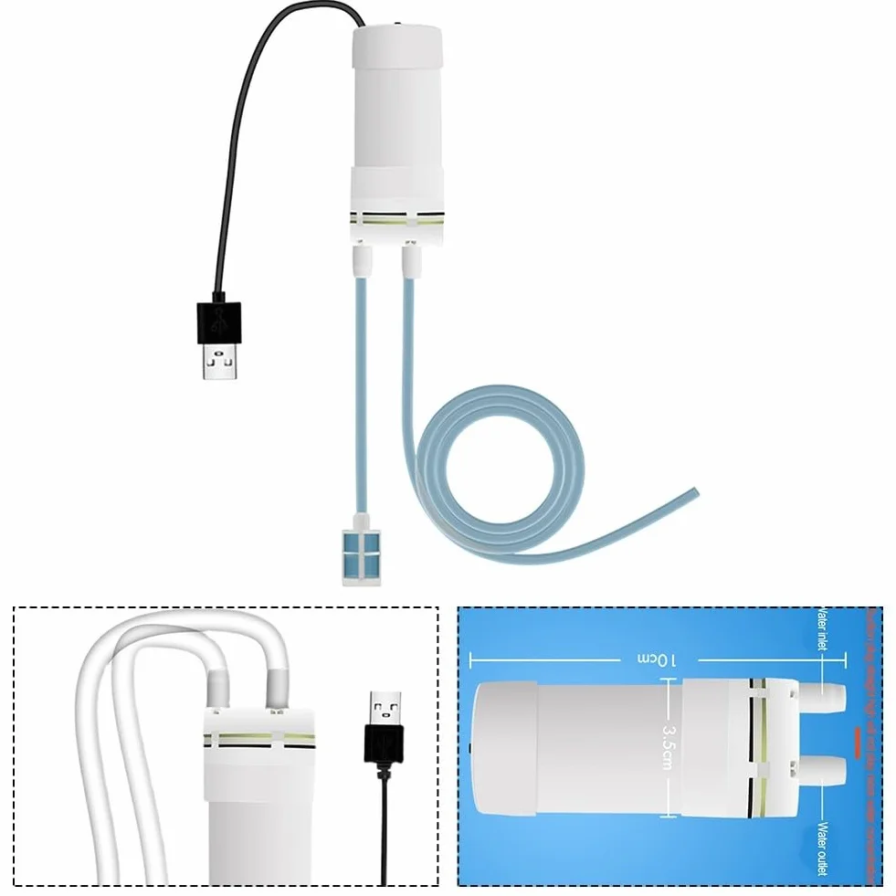 Mini pompe à eau électrique 5 V 2 A auto-amorçante USB 6 mm débit 4 L/min 5 mètres