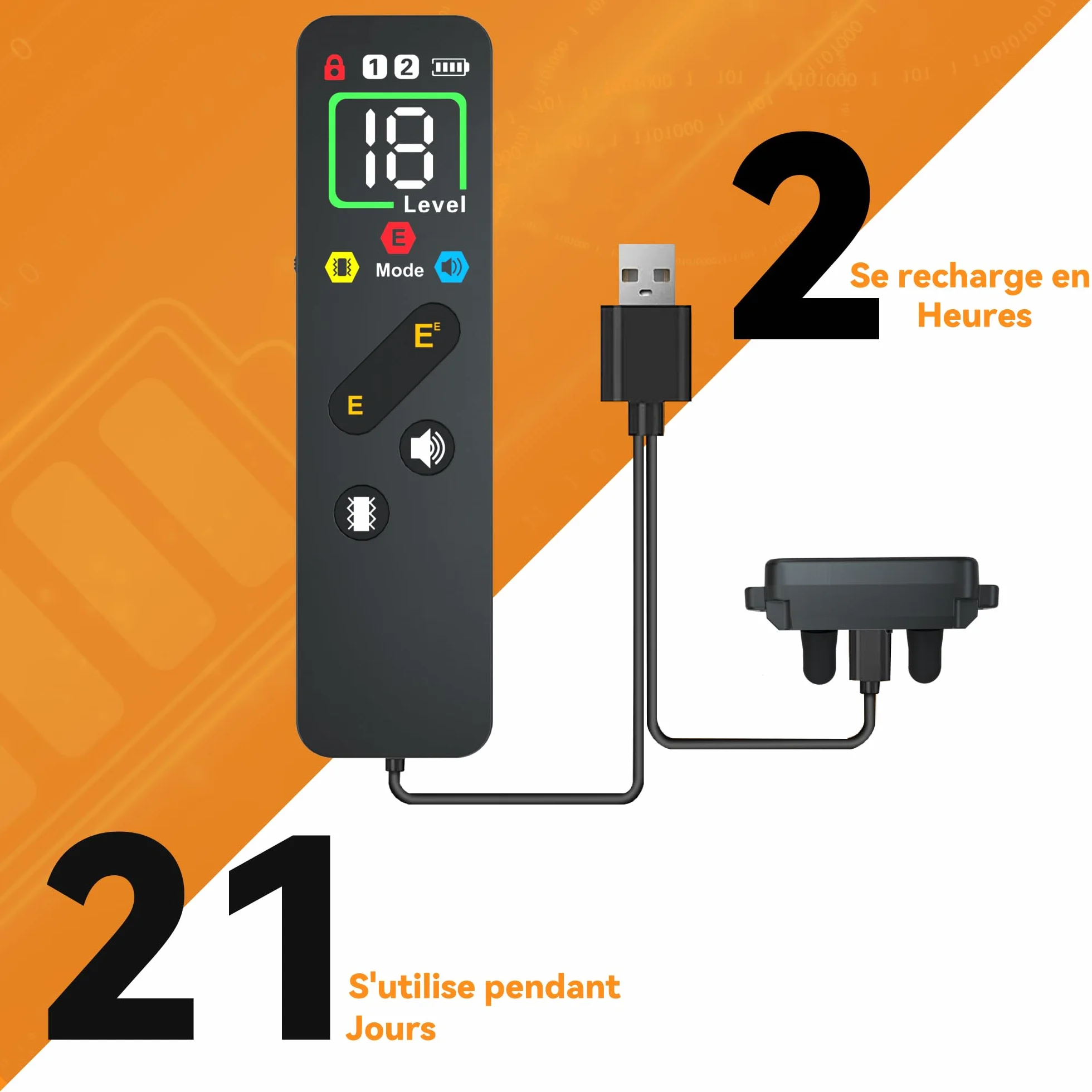 Collier de Dressage pour Chien Meloive, Portée 3000 Mètres, 3 Modes Vibration/Choc/Son, Rechargeable