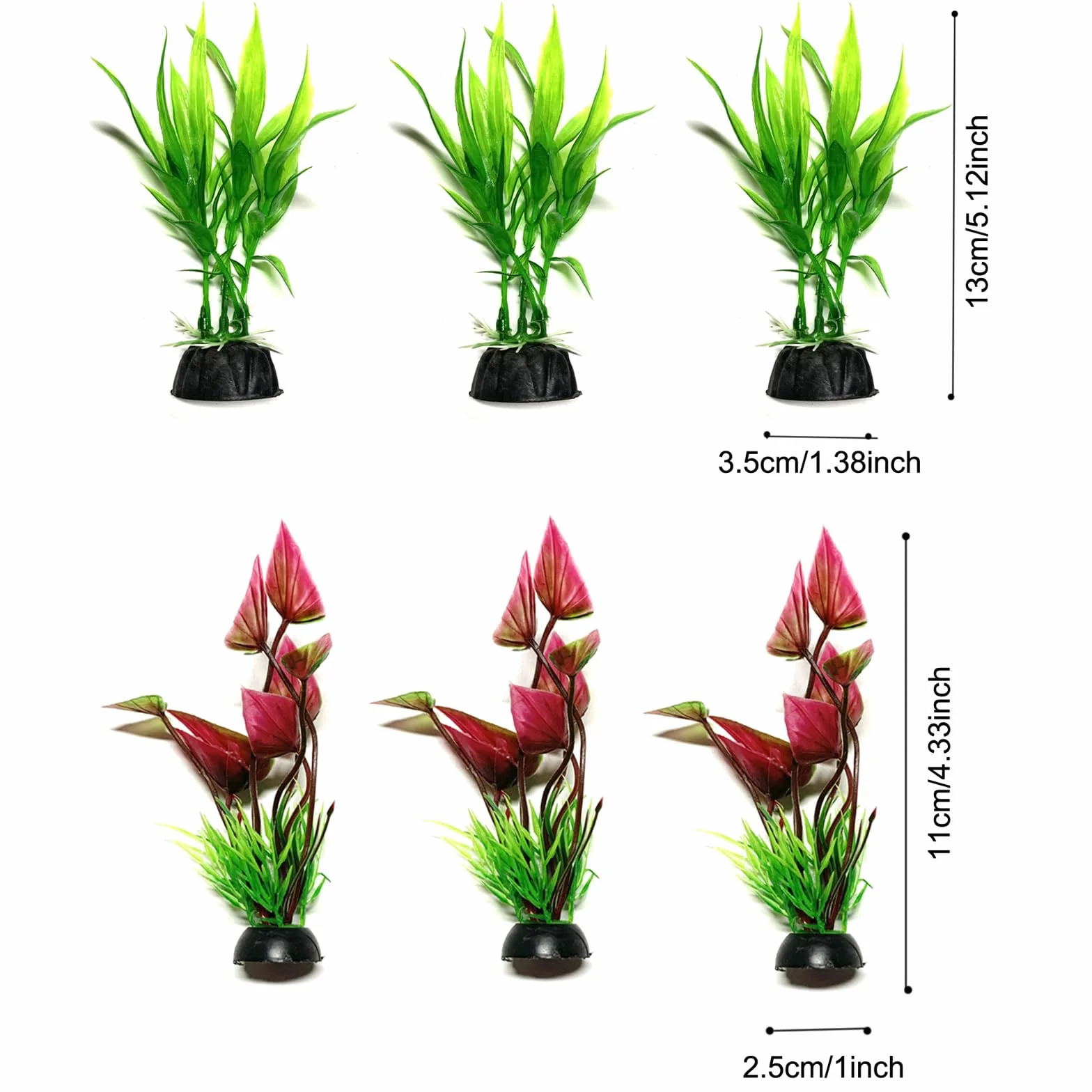 QUOZUO 25 Pièces Plantes d'aquarium Plastique Décoration Artificiel Coloré 6-30cm
