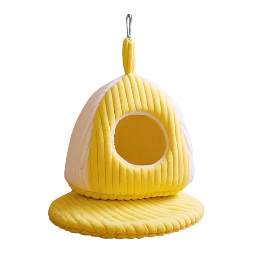 Nid d'oiseau Chaud d'hiver Hamac Épais pour Perroquet, Lit Coton avec Coussin Amovible pour Animaux