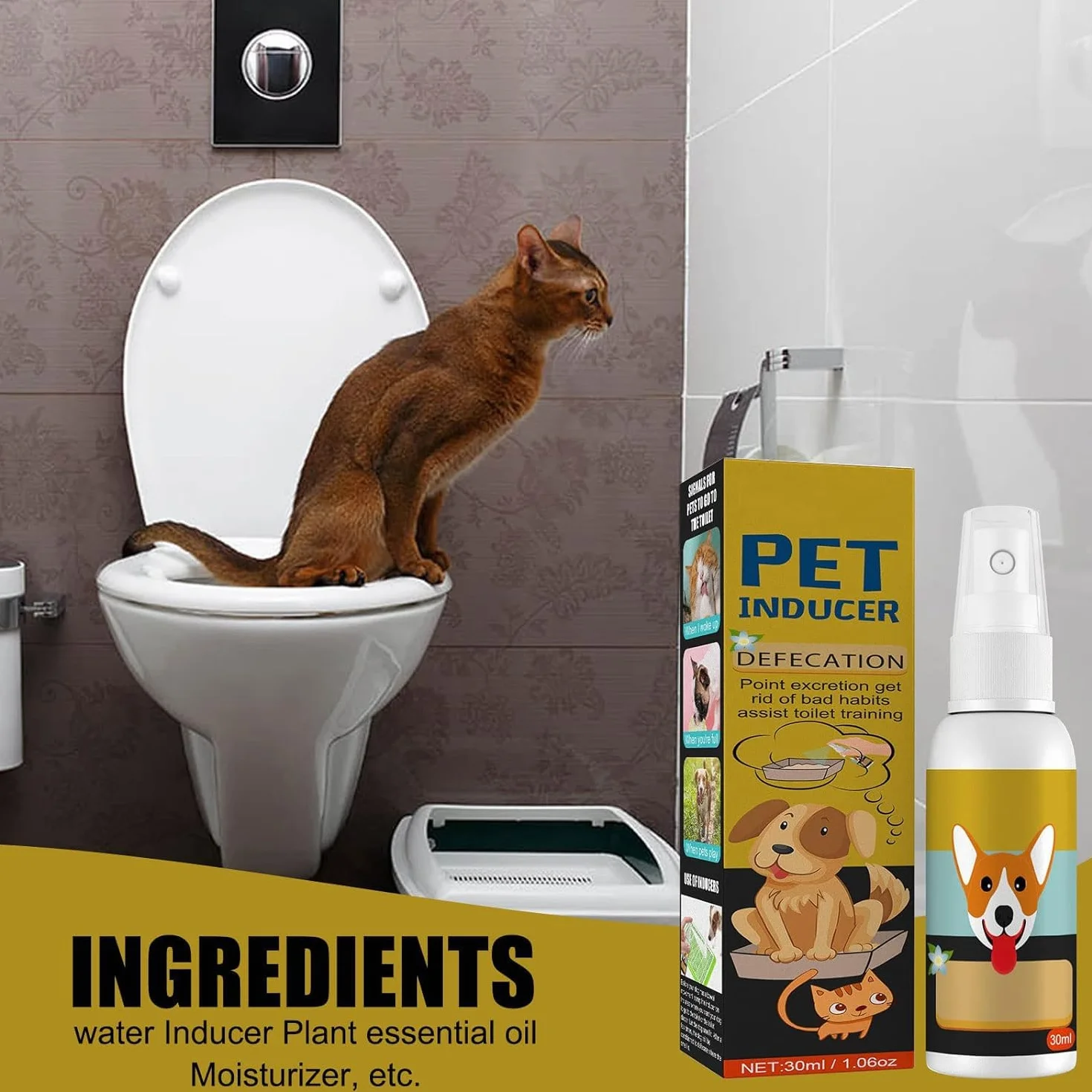 Spray d'Entraînement pour Chien, Pulvérisateur d'Apprentissage de la Propreté pour Chiot, Spray Attractif Naturel