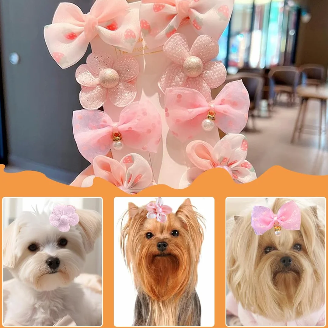 Pinces à Cheveux Petit Chien Rose 10 Pièces Barrettes Épingle à Cheveux Accessoires