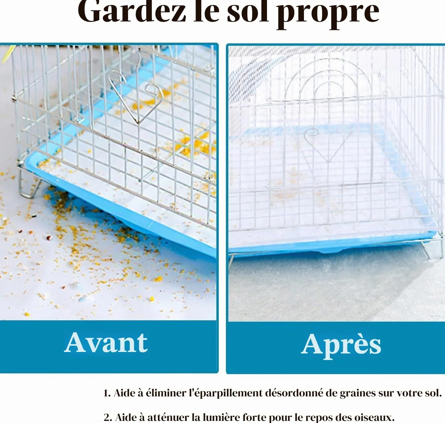 ASOCEA Extra Large Cage À Oiseaux Couverture Filet de Perroquet en Maille de Nylon 118x31.5in 300x80cm Blanc