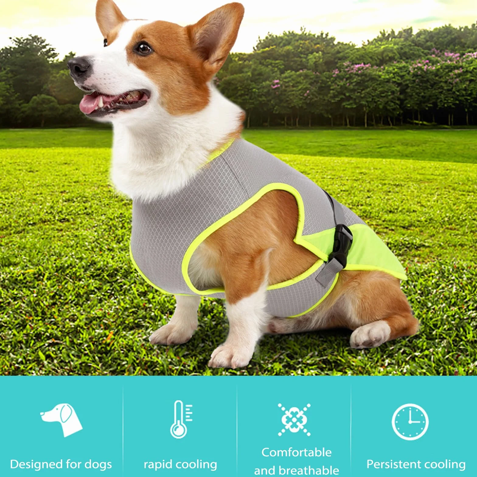 Gilet de Refroidissement pour Chien Rafraîchissant Manteau Protection Contre Le Soleil Taille L