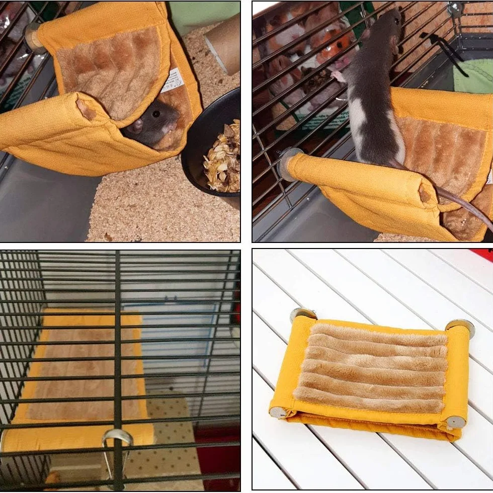 Hamster hamac Maison Souris Rat Suspendu balançoire lit Chaud Petit Animal de Compagnie Double Couche Cage Tente hutte nid pour Souris Rat Hamster Jouant Dormir