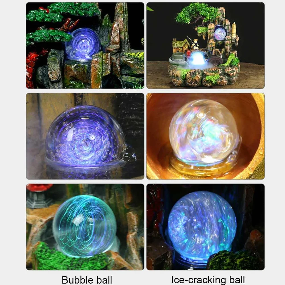 Boule de cristal transparent craquelé 3 cm pour décoration fontaine à eau aquarium