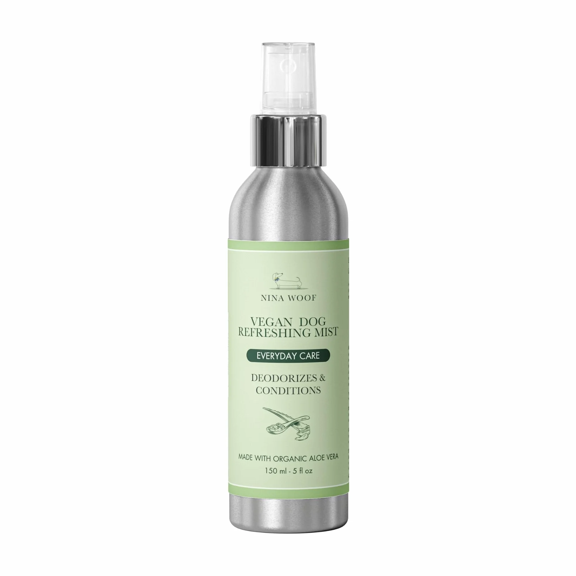 Nina Woof Spray désodorisant vegan pour chien 150 mL neutralise les odeurs rafraîchit démêle le pelage pH équilibré