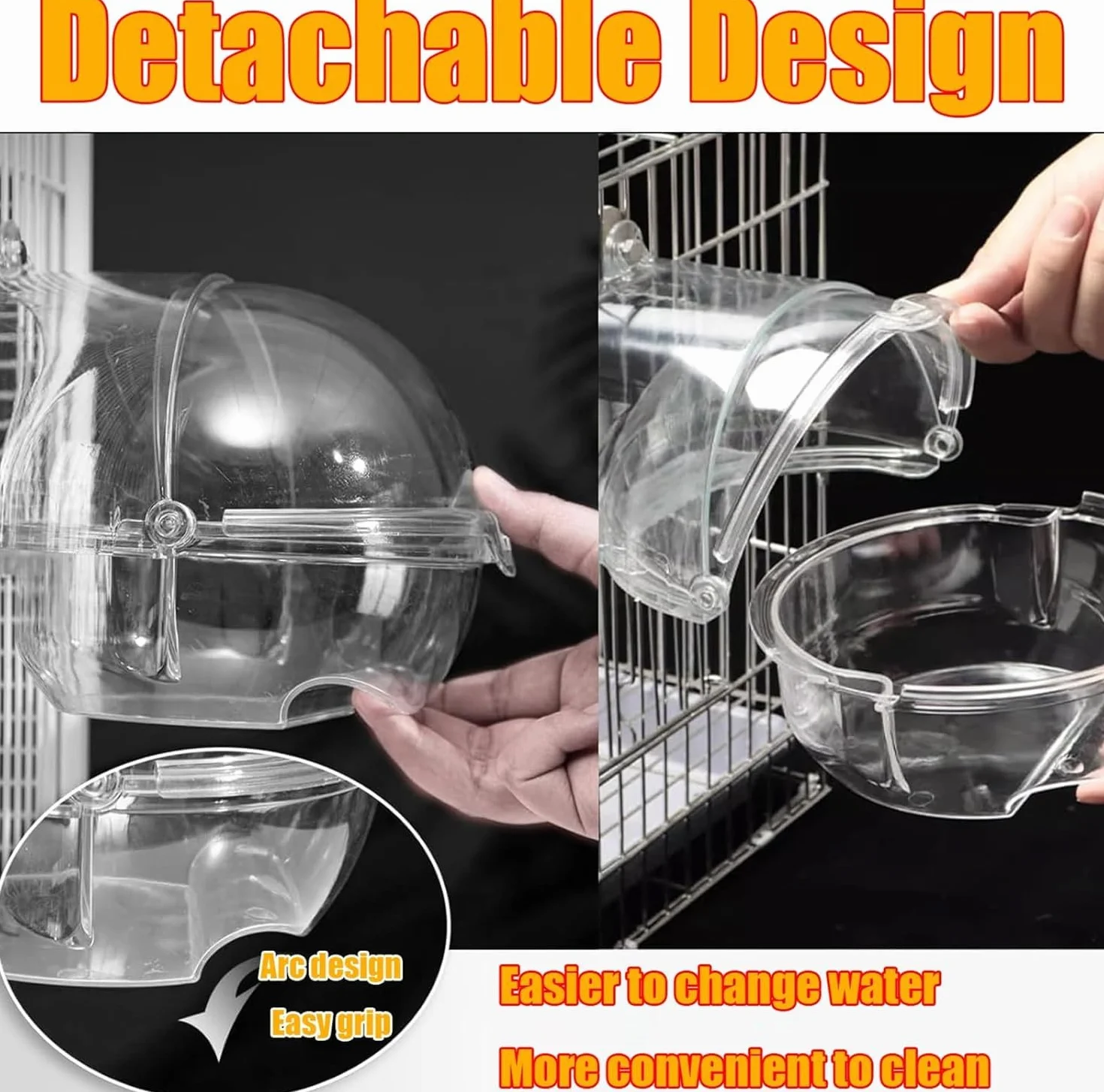 Baignoire pour Oiseaux Transparente pour Cage et Perroquet