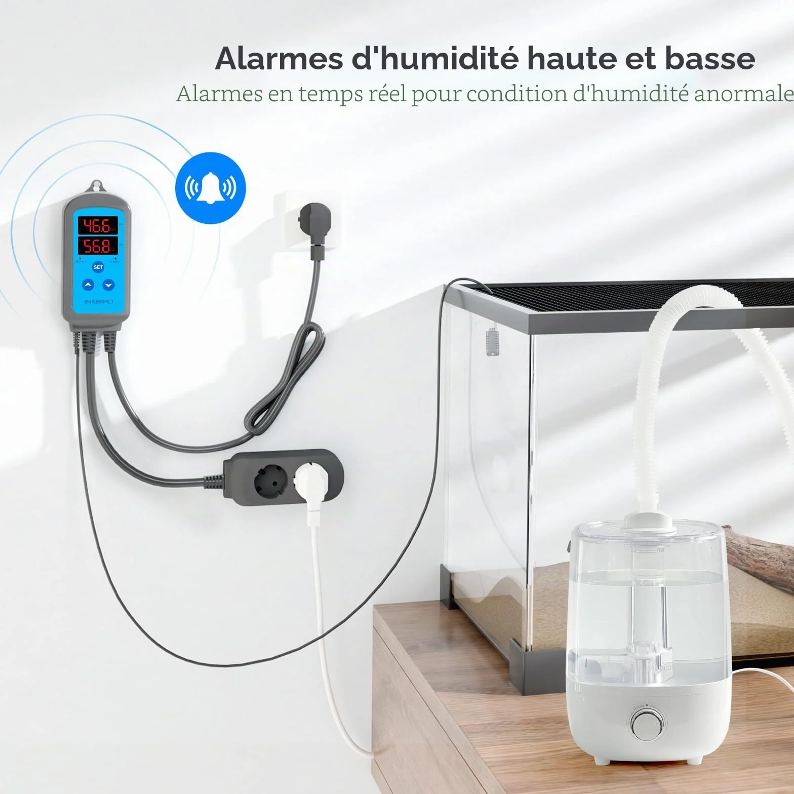 Inkbird Prise Hygrostat Contrôleur Humidité pour Humidificateur Déshumidificateur Reptile Terrarium