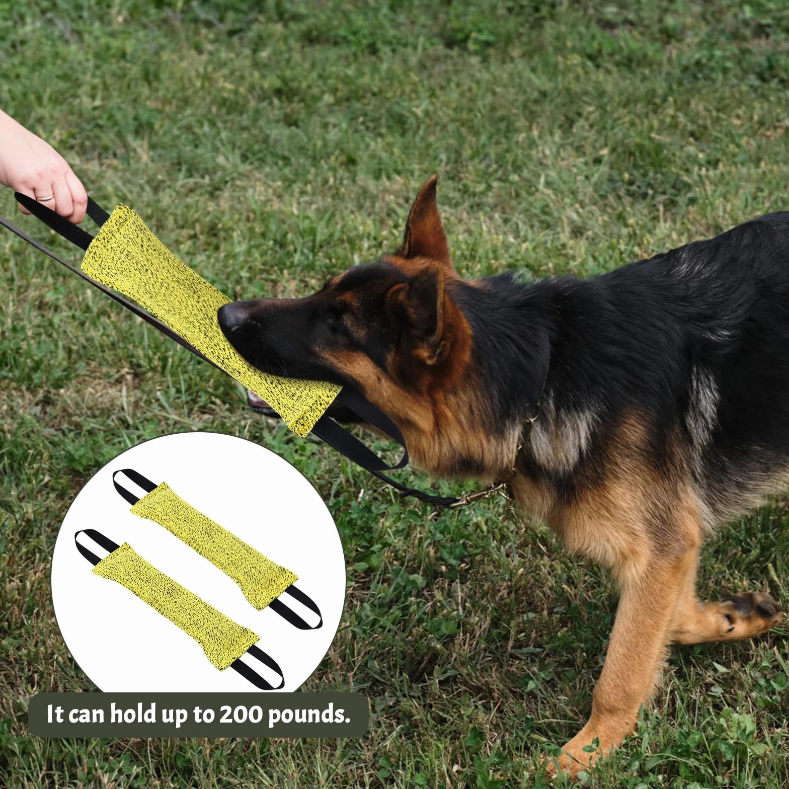 Jouet pour Chien Boudin À Mordre 30 cm avec 2 Anses Tir à la Corde Récupération Gris