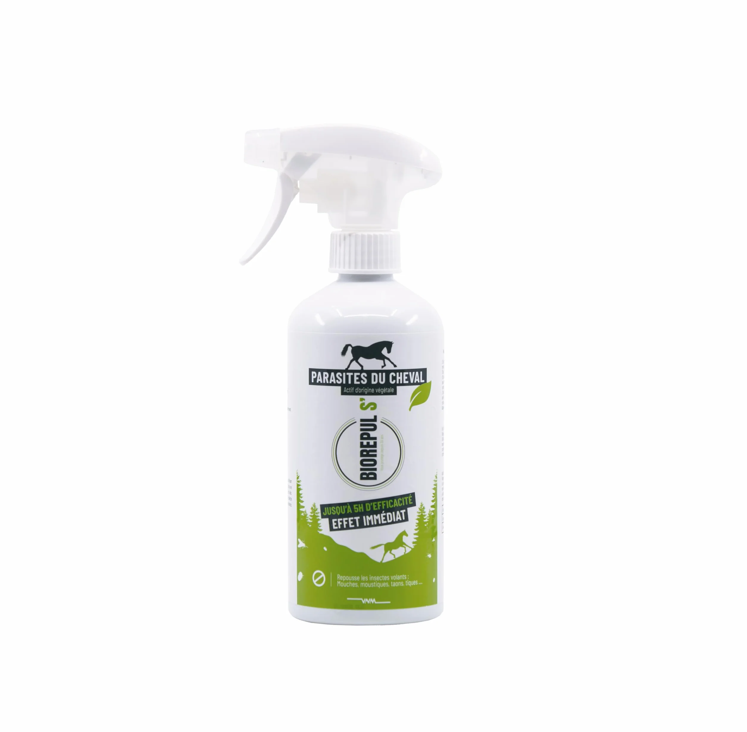 BIOREPUL'S - Spray Répulsif pour Mouches de Cheval - Parfum citronné à l'huile d'eucalyptus - Efficace jusqu'à 5h - 450 ML