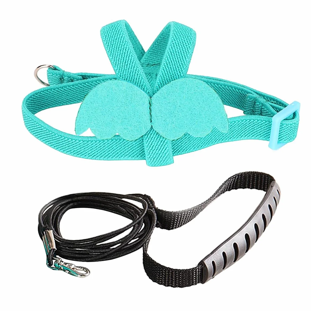 Kit de Harnais et Laisse pour Oiseaux en Plein Air, Harnais réglable pour Animaux de Compagnie (Bleu Clair)