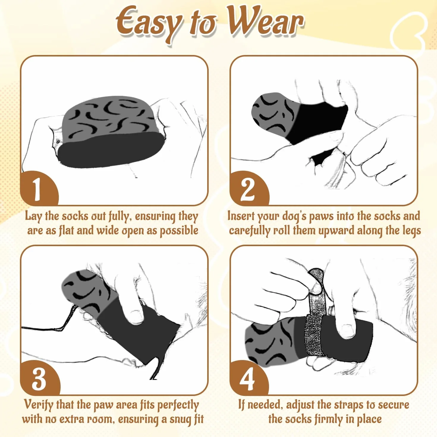 Chaussons pour Chien Protection Plaie Anti-Léchage 2 Paires Protège-Pattes Antidérapants avec Poignées Noir M