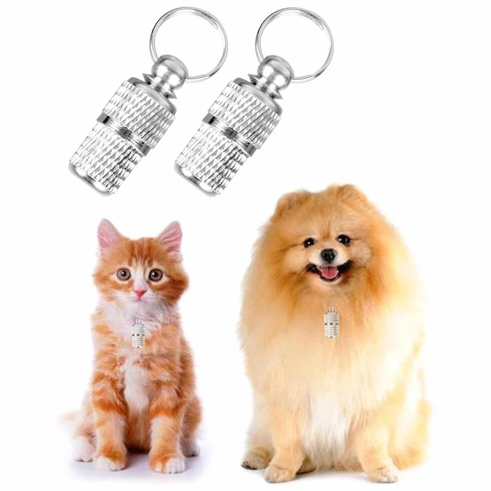 ManLee Tube d'étiquette Anti-Perdue Pendentif Chat Chien Porte Adresse ID Tag pour Collier