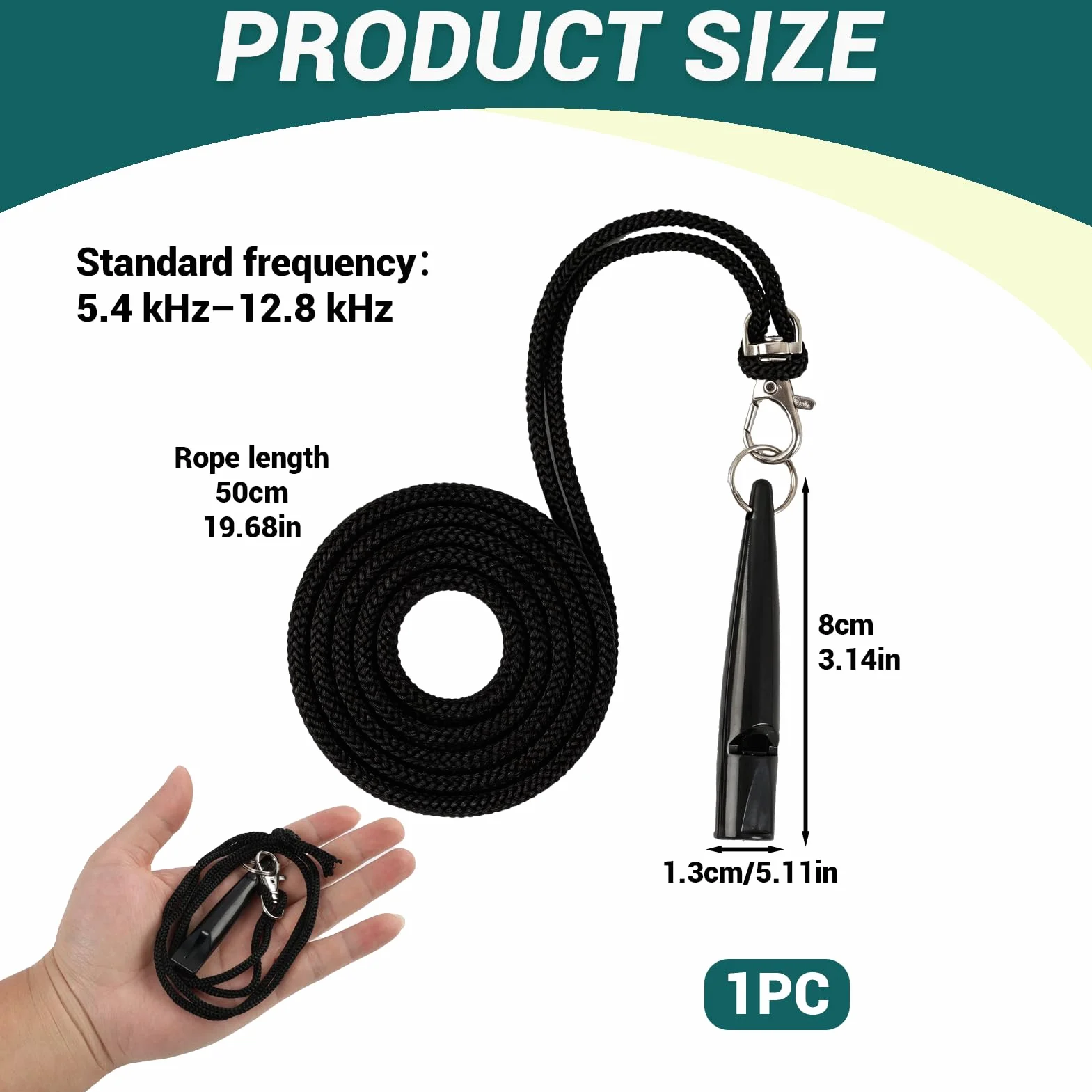 Sifflet Chien Ultrasonique Silencieux avec Cordon, Dressage Contrôle Aboiements, Noir