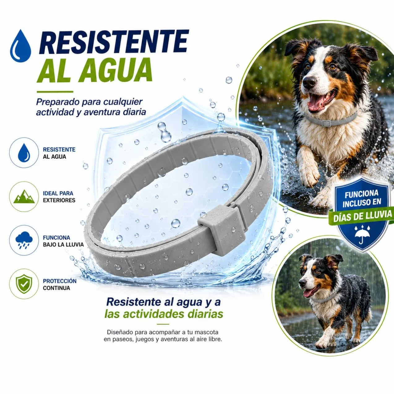 Collier Antiparasitaire Chien 70 cm 1 Unité 8 Mois Protection Puces Tiques Moustiques Acariens Poux