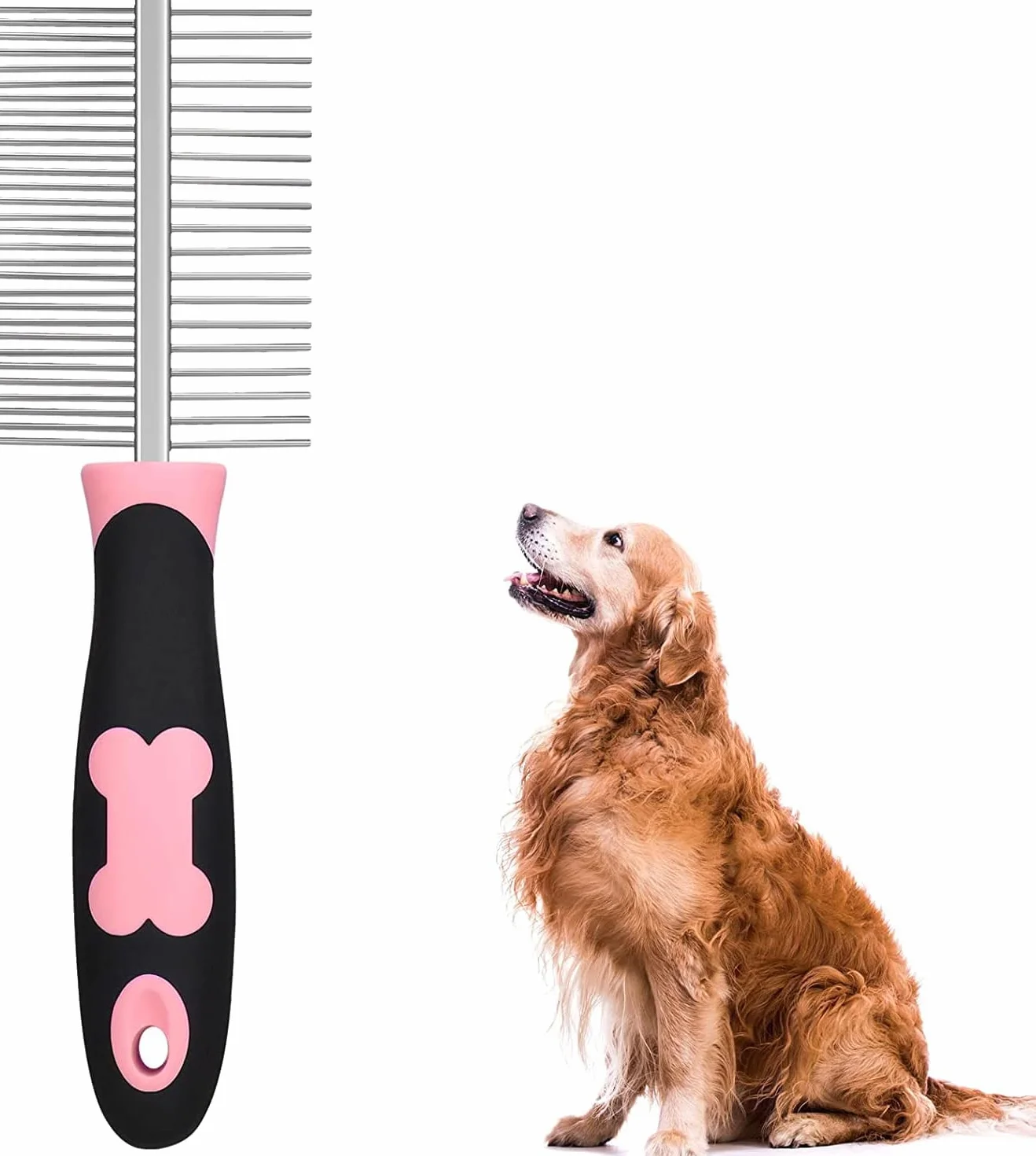 Peigne anti-puces pour chien en acier inoxydable - Peigne arrondi