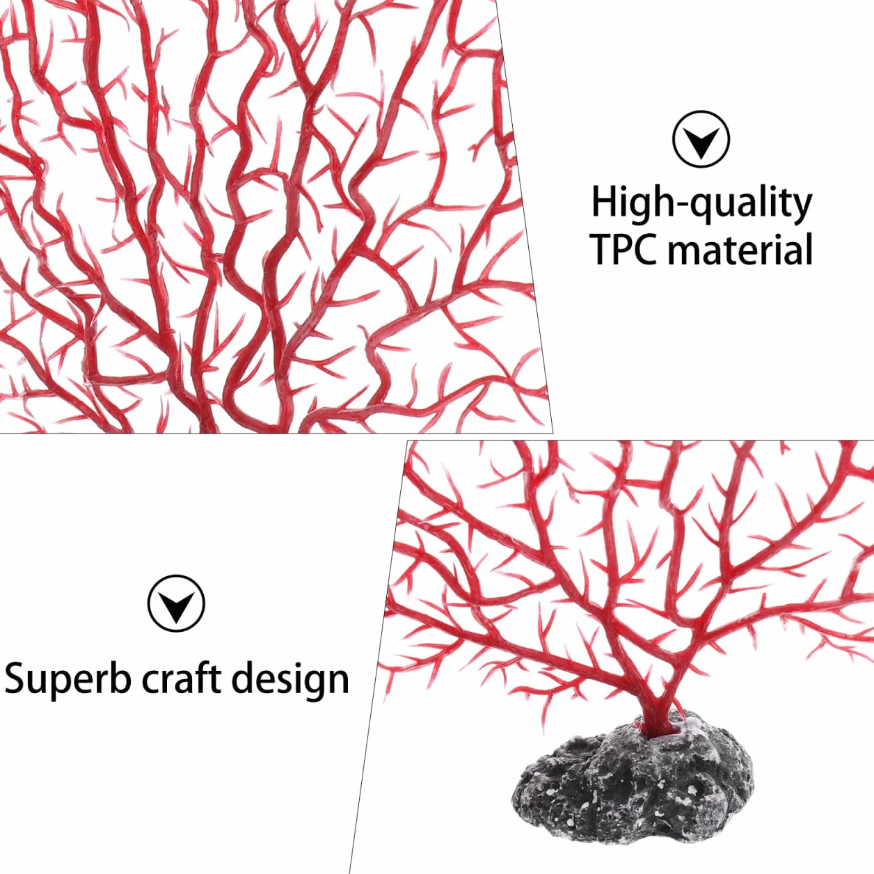 Lot De 2 Branches De Corail Artificielles pour Aquarium Plantes Plastiques Ornementales Taille Moyenne Décoration Naturelle