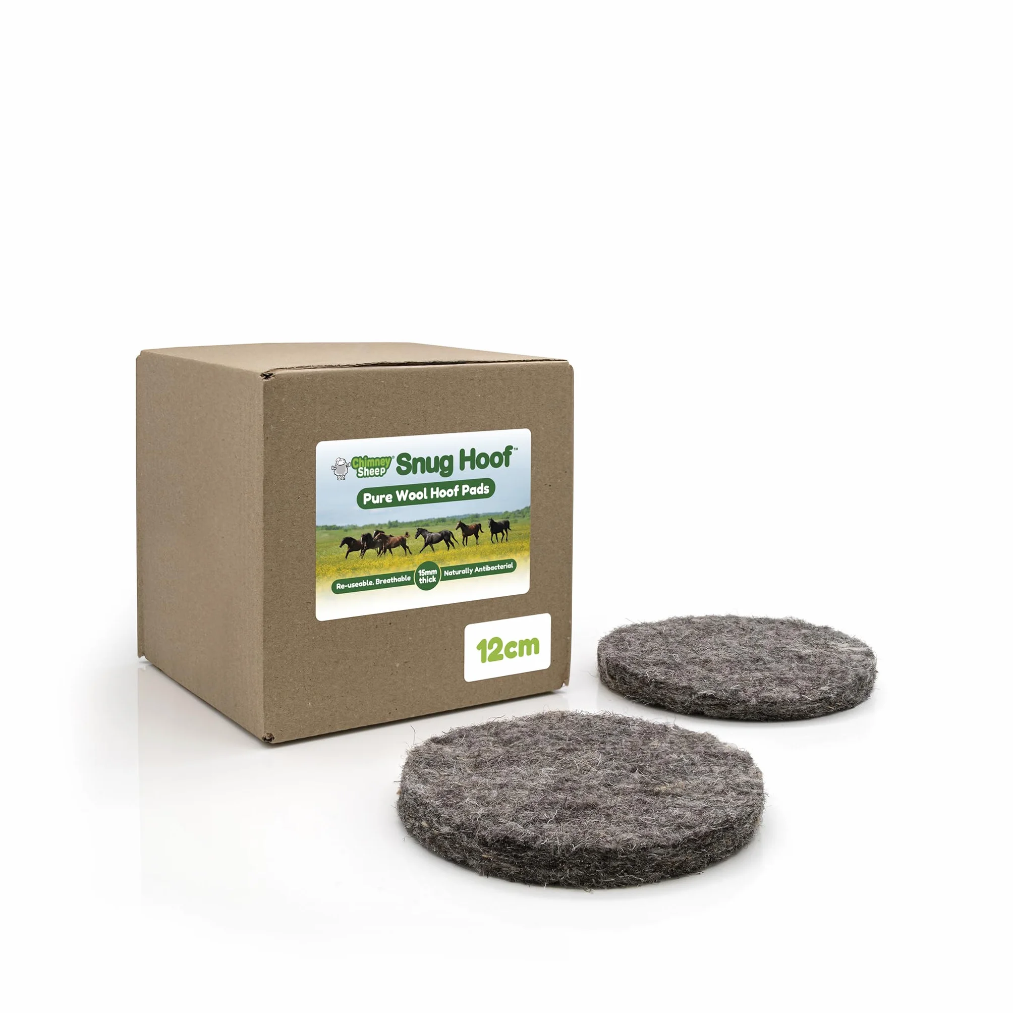 Chimney Sheep Lot de 10 patins à sabots "Snug Hoof" en pure laine, 12 cm