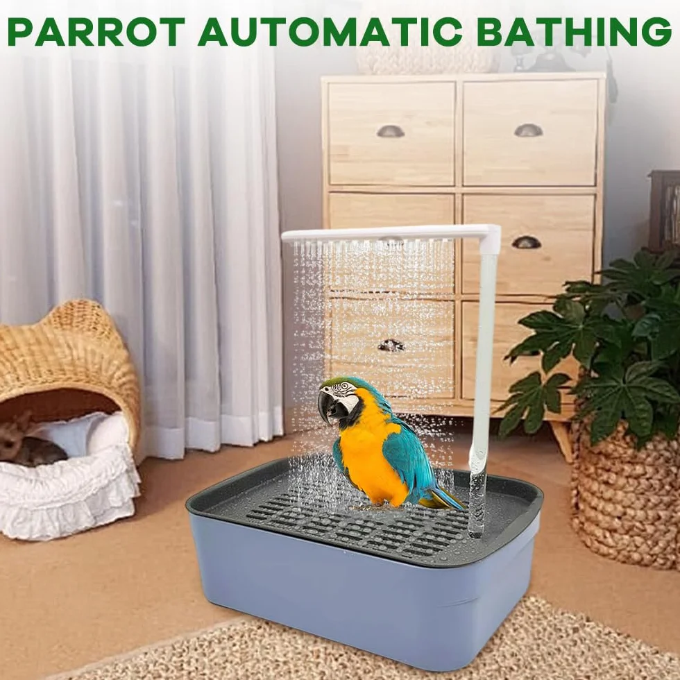 Baignoire Oiseaux Automatique Électrique avec Douche à Circulation Eau pour Perroquet