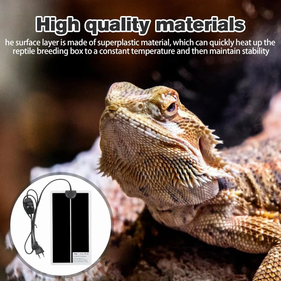 Tapis Chauffant Reptile 7W 28x15CM Chauffage Terrarium Adjustable