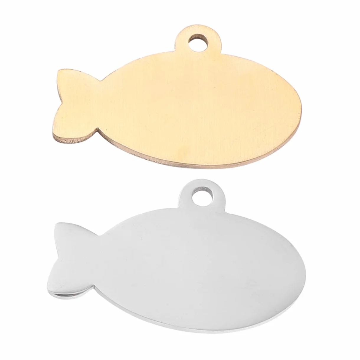 YARNOW Médaille Personnalisée pour Chat et Chien Breloque Forme Poisson Collier Gravure Anneau Sécurité