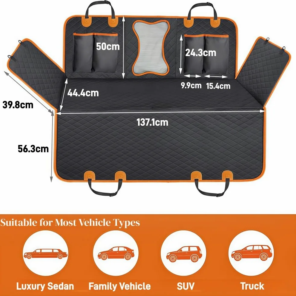 Housse Voiture Chien pour Cupra Raval Concept,Protection Voiture Chien Siege Arriere,Hamac pour Chien Voiture,Imperméable Anti-Rayures,Entretien Facile,137X147 cm