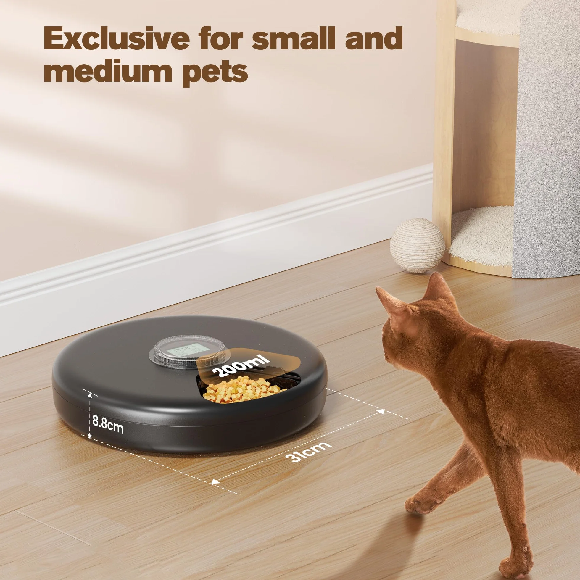 Distributeur Croquettes Chat Automatique Humide - Gamelle Chien sans Fil Programmable - 3 Piles AA - Réfrigération