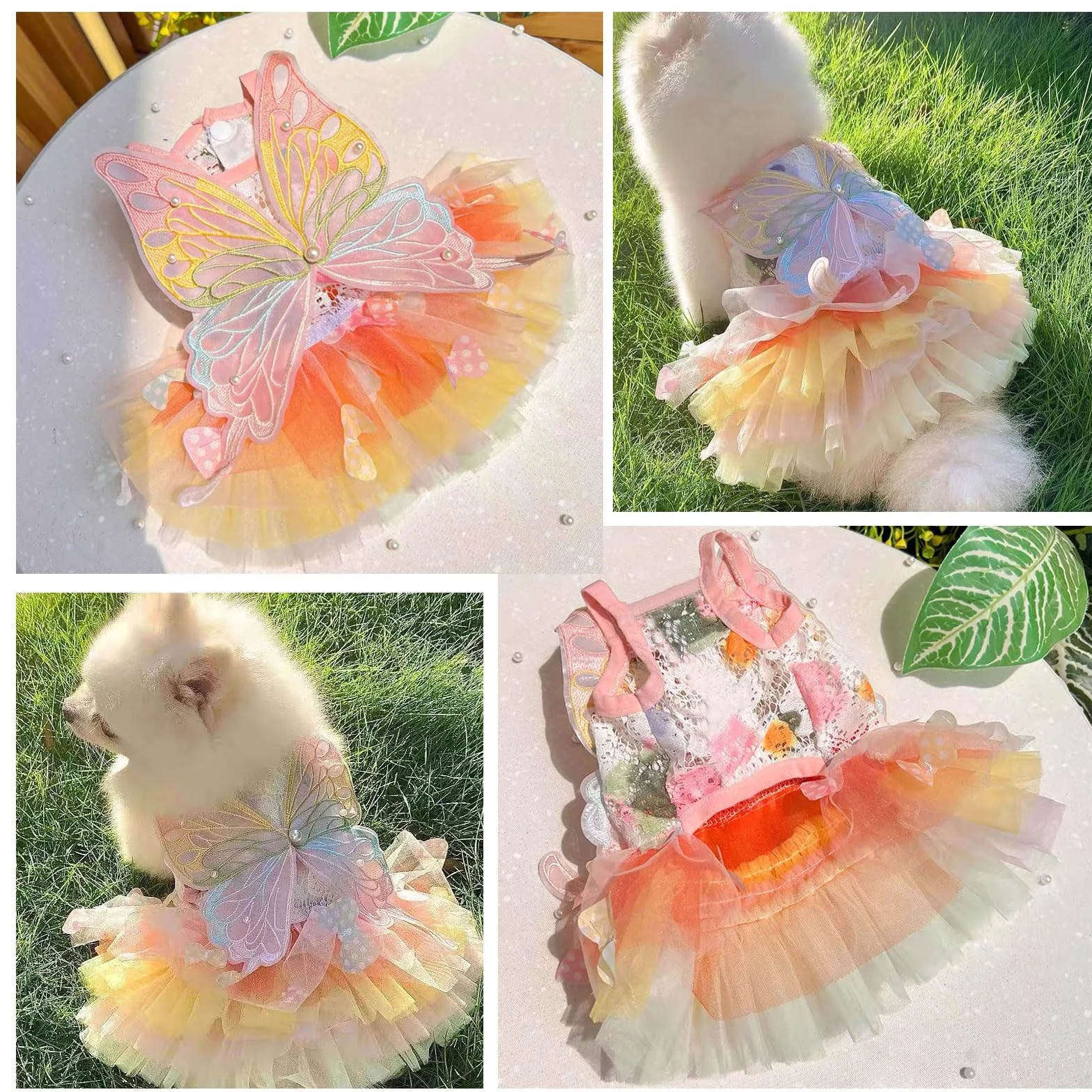 Robe de princesse papillon jupe tutu multicouche pour chiens petite moyenne taille XXXL