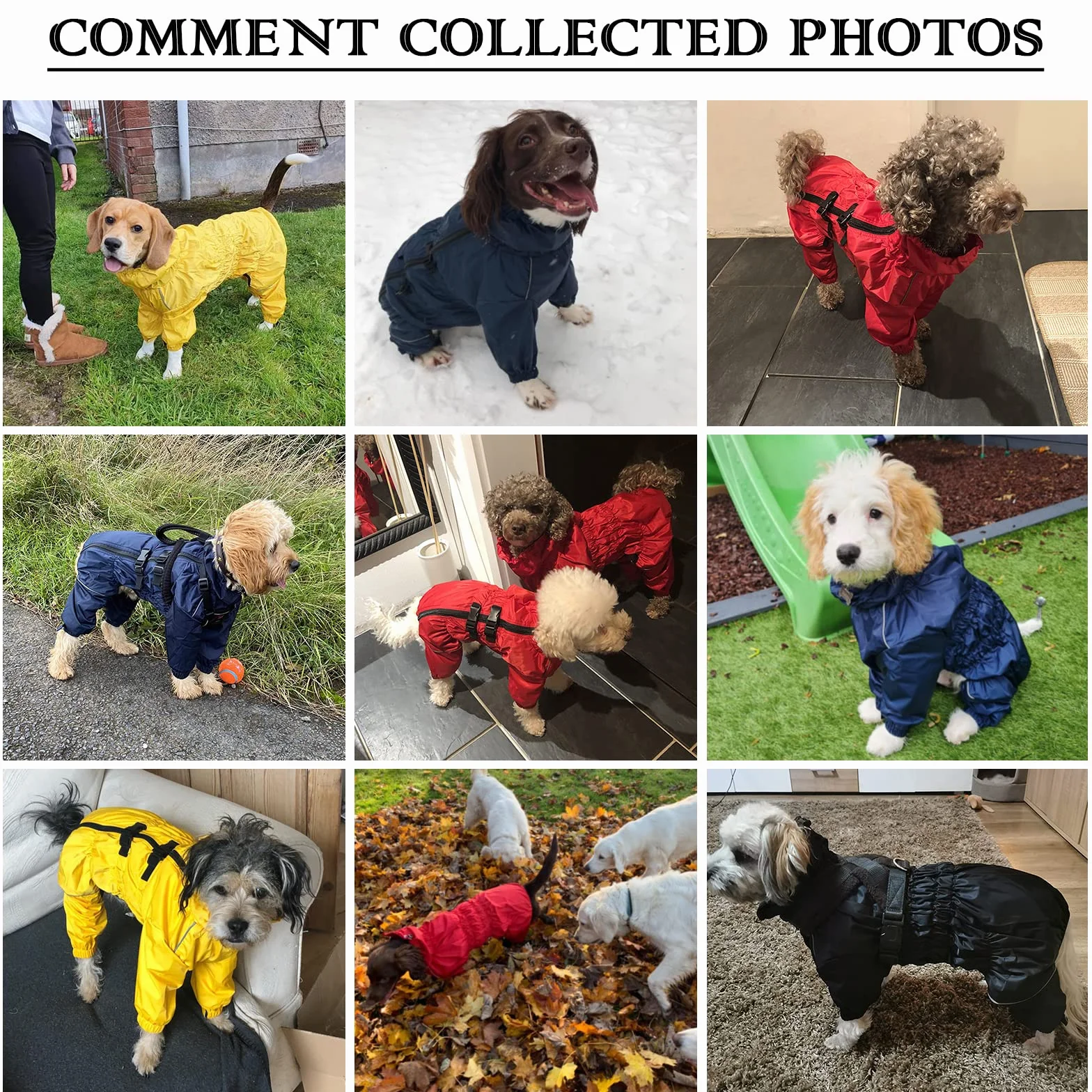 Geyecete - Extensible 1/2 Jambe Costume Combinaison pour Chiens, Manteaux imperméable pour Chien avec Fermeture éclair e Nylon Boucle,pour Chiens de Grande, Petite et Moyenne Taille-Jaune-XXXL
