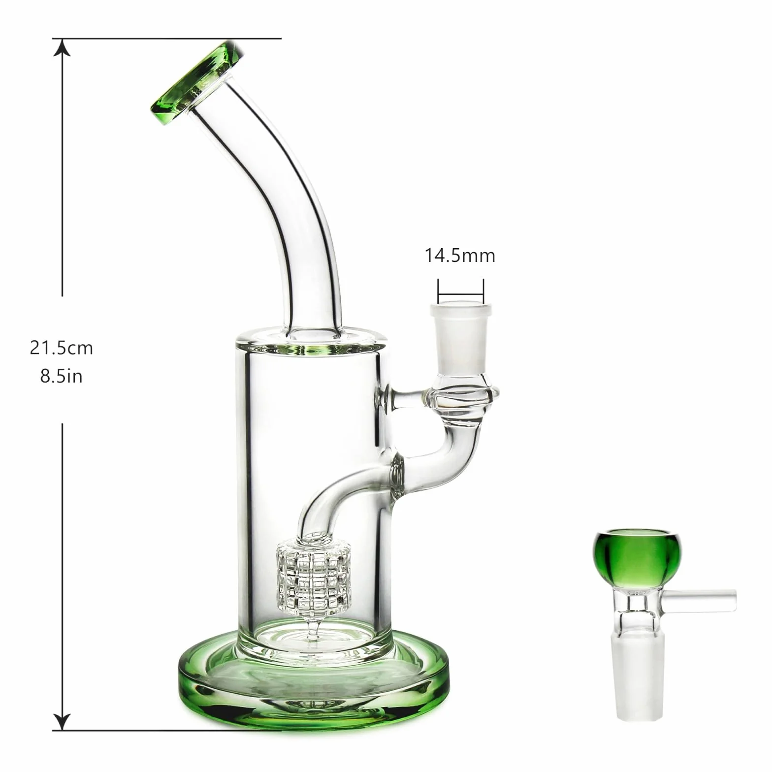 Bong en Verre avec Cage à Oiseaux, Pipe à Eau 21 cm, Bol 14,5 mm