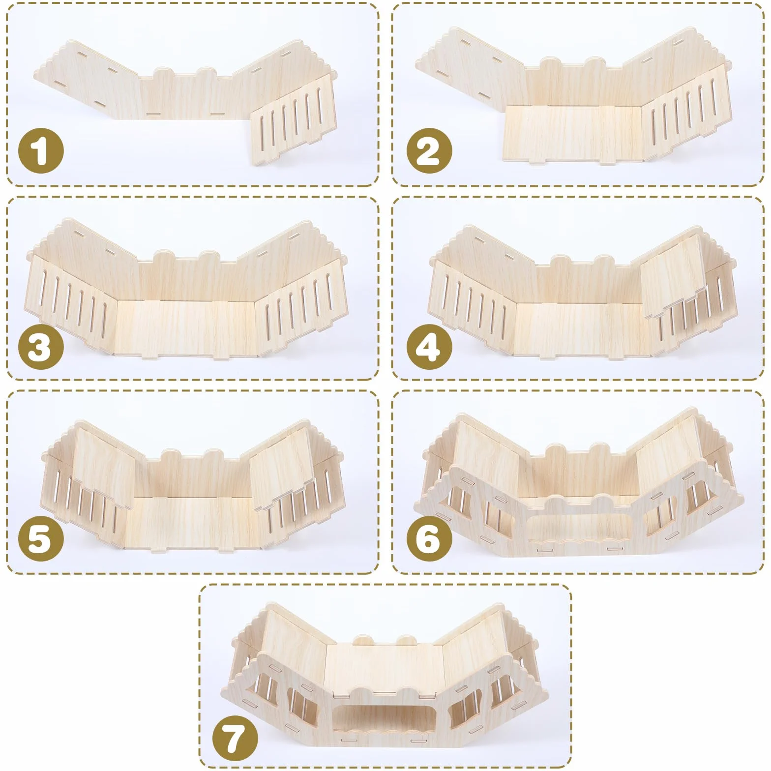 HJZHI Cachette polyvalente pour hamster et tunnel d'exploration, maison de hamster avec échelle d'escalade en bois pour gerbilles, hamsters, petits accessoires pour animaux de compagnie (style C)