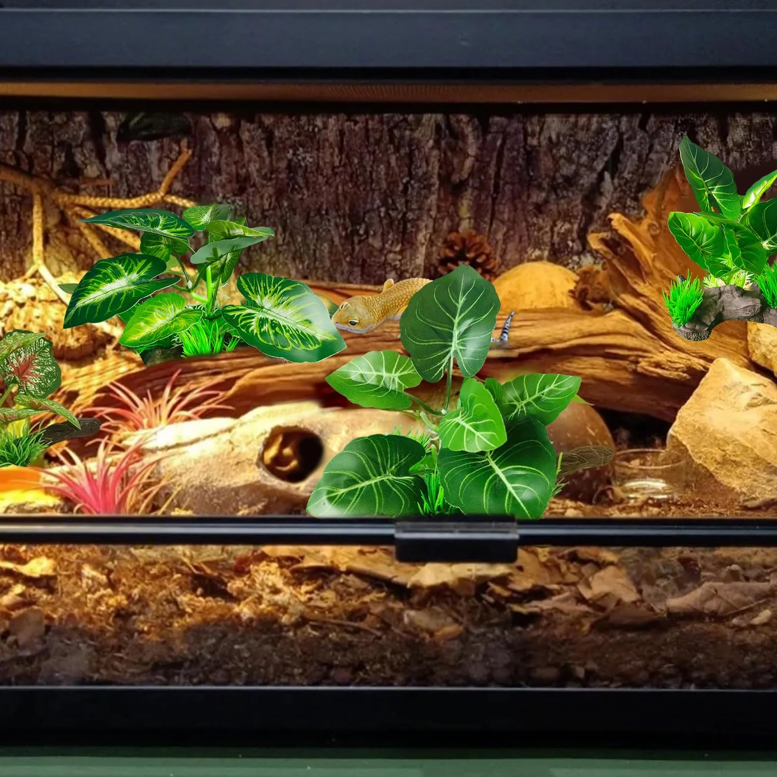 Plante Artificielle Exterieur 3 Pièces Decoration Aquarium Fleur Artificielle Interieur Gazon Artificiel
