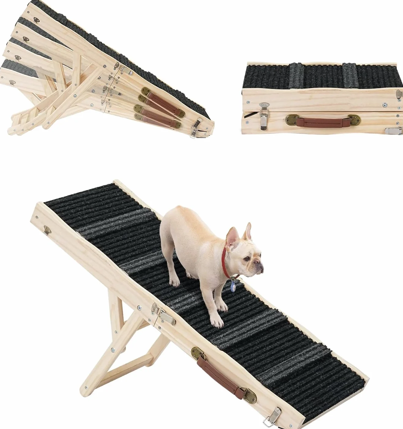 Rampe pour Chien en Bois, Rampes d'accès Voiture pour Chiens, TOOSOAR Pliable Rampe pour Chien Voiture