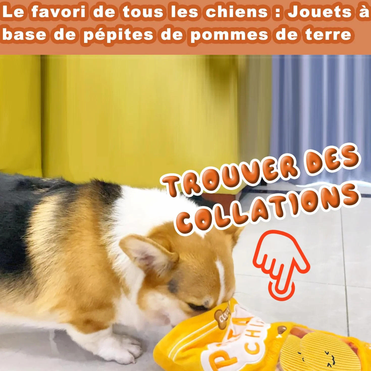 Jouets Interactifs Croustillants pour Chiens Casse-Tête et Enrichissement - Jouets Chips and Potatoes