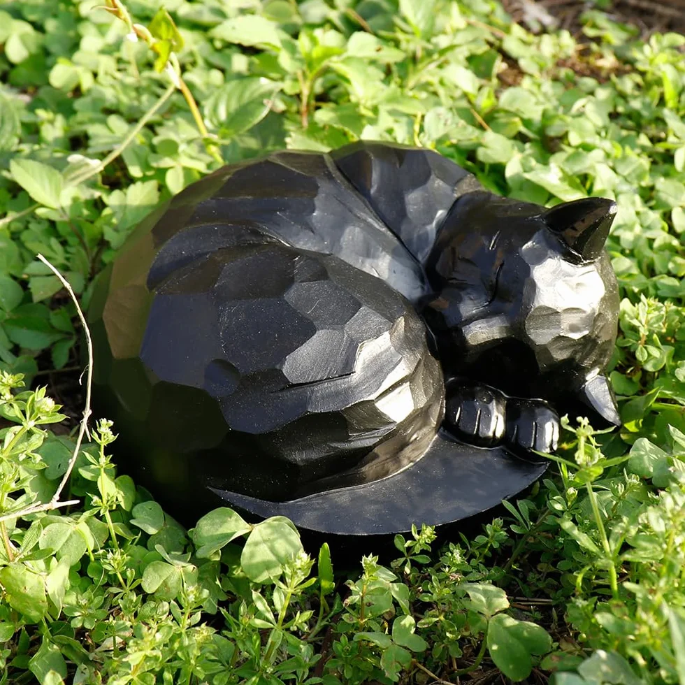 Urne funéraire commémorative pour chat Noir