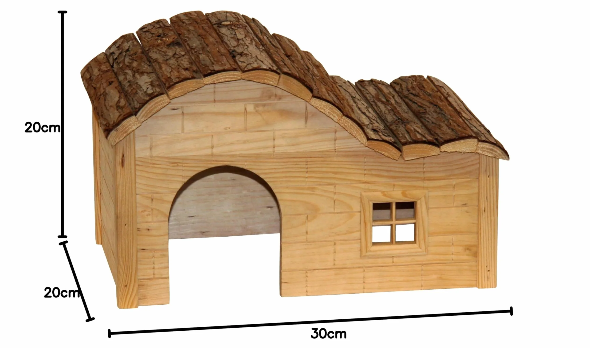 Kerbl Maison pour Rongeurs avec Toit Galbé Nature 30x20x20 cm