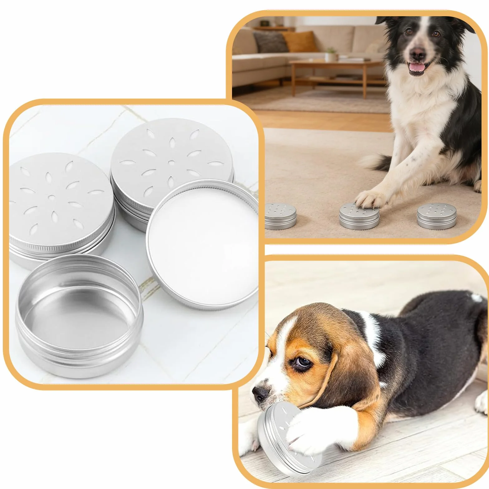 10 Pièces Récipients en Aluminium pour Parfum de Chien avec Ventilation, Boîtes Réutilisables